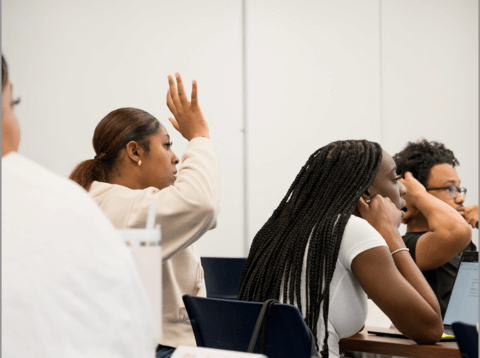 students in a classroom learning