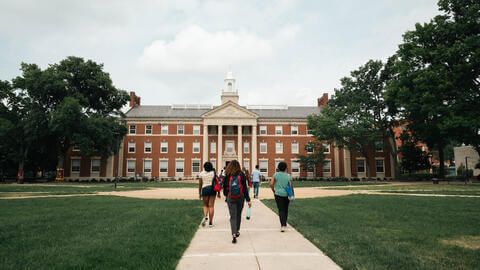 students walking