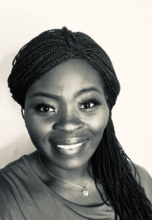 black and white picture of woman smiling